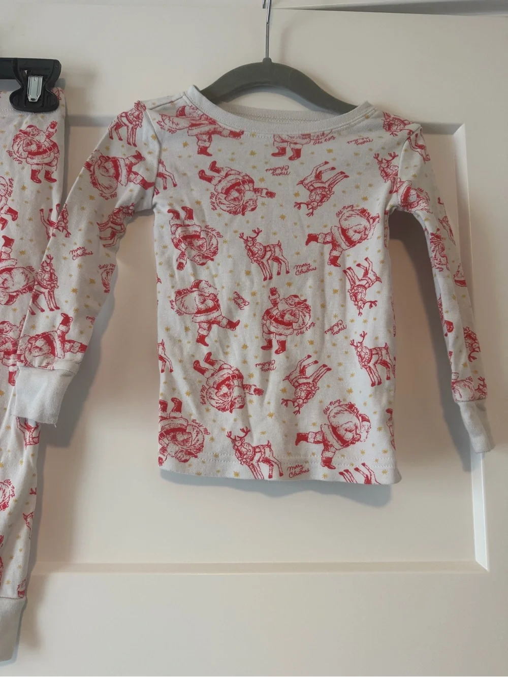 Old Navy White and Red Holiday Kids Pajama Set - Long Sleeve Top & Pants